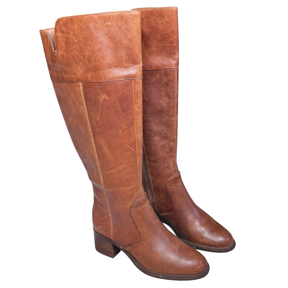Franco Sarto Leather Riding Style Boots with block heel - Picture 3 of 10